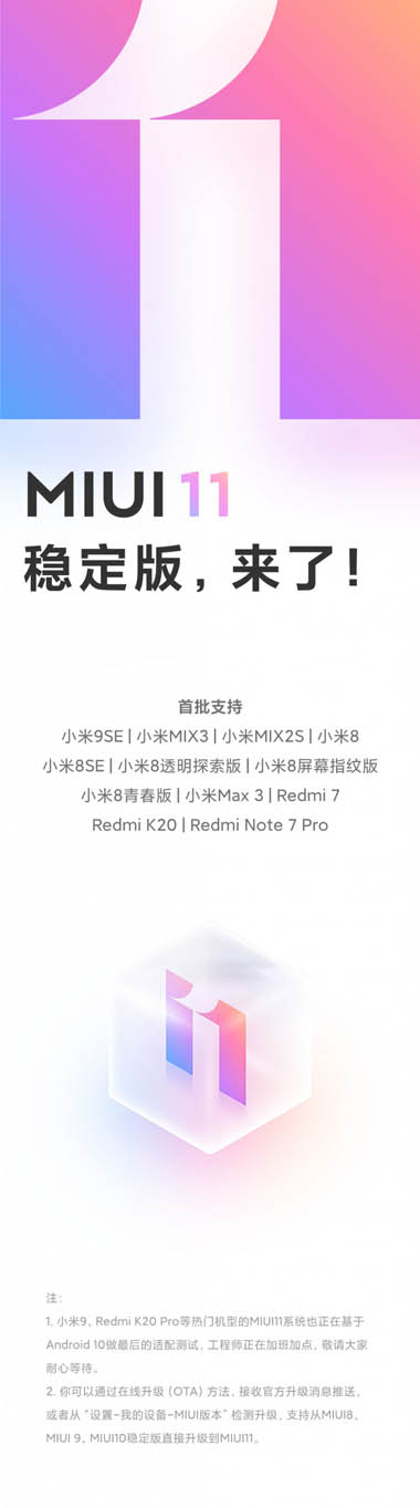 Стабильную MIUI 11 получили 12 смартфонов Xiaomi и Redmi